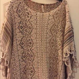 Free People Knit Poncho Casablanca Cape